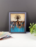 Teal and Brown Tree Art - Framed Poster Print - Wall Decor - The Modern Home Co. by Liz Moran