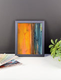 Seascape Art - Blue and Orange Wall Decor - Framed Art Print - The Modern Home Co. by Liz Moran