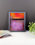 Abstract Sunset - Purple and Orange Wall Art - Framed Poster - The Modern Home Co. by Liz Moran