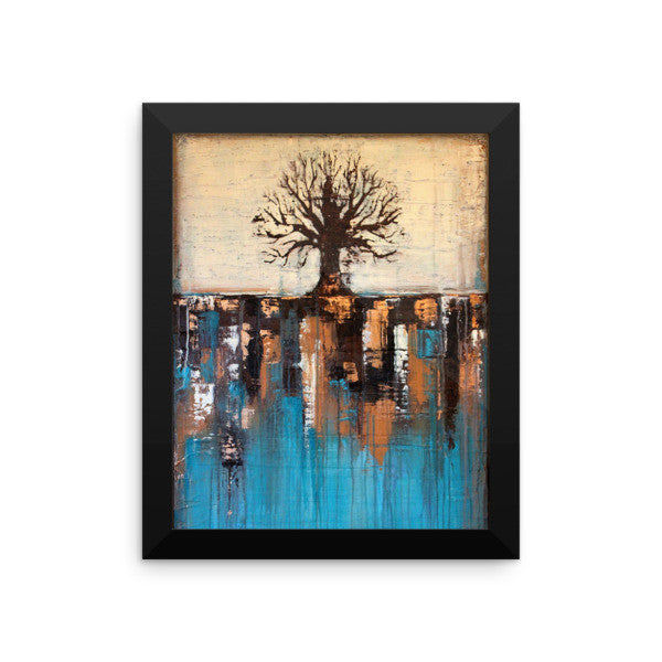 Teal and Brown Tree Art - Framed Poster Print - Wall Decor - The Modern Home Co. by Liz Moran