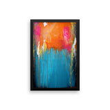 Blue and Orange Framed Wall Art - Abstract Wall Hanging - The Modern Home Co. by Liz Moran