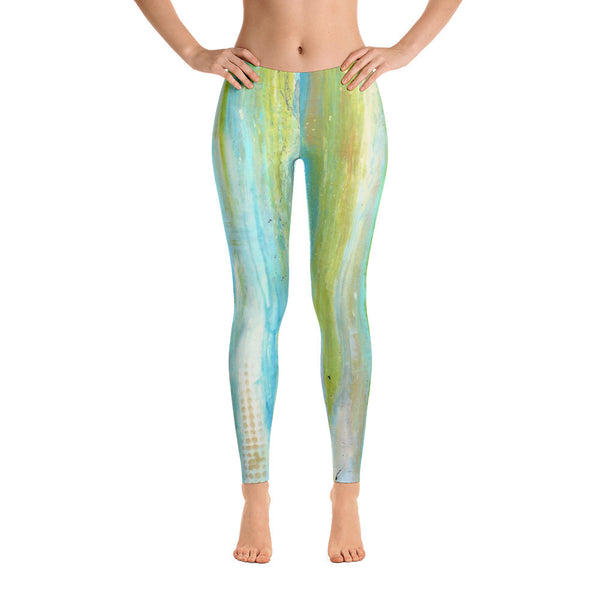Spring Harmony - Green and Blue Leggings - The Modern Home Co. by Liz Moran