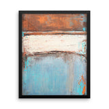 Copper and Blue Abstract - Framed Poster Print - The Modern Home Co. by Liz Moran