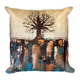 Abstract Tree Throw Pillow – Teal and Brown Home Décor - The Modern Home Co. by Liz Moran