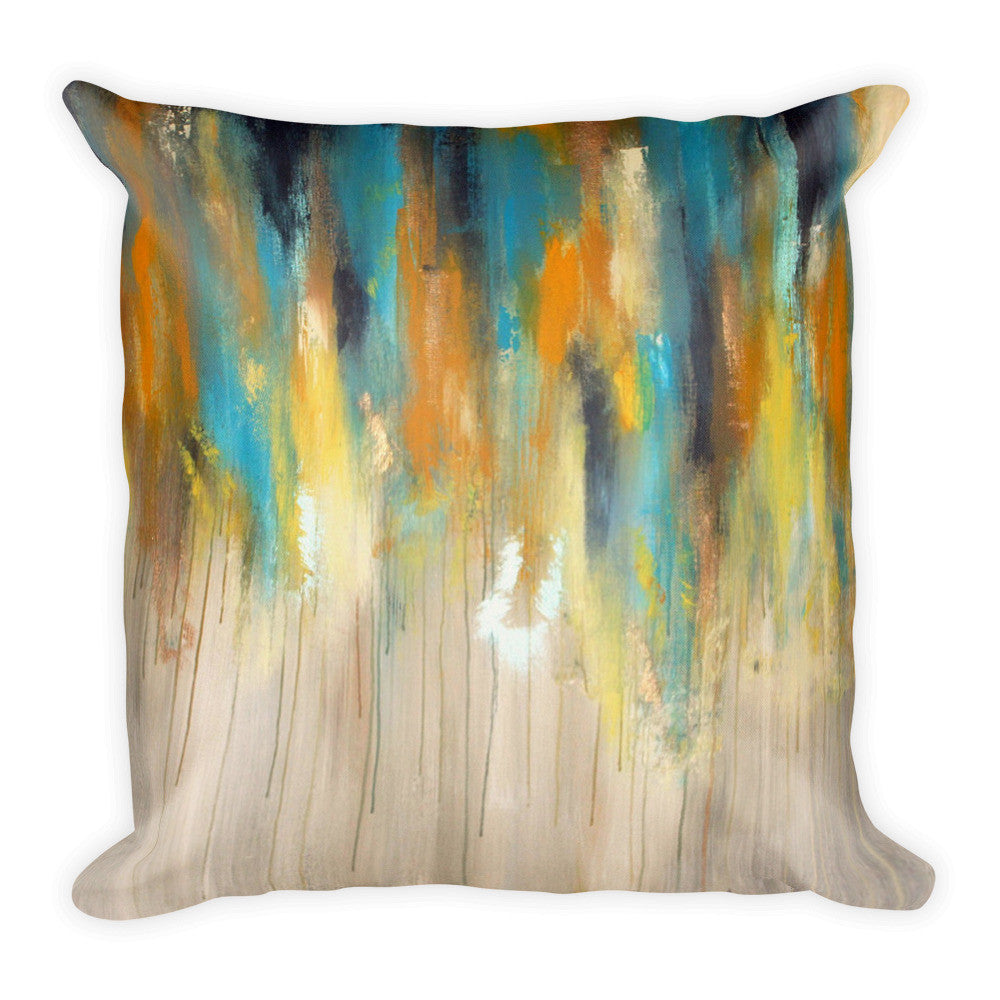 Yellow, Blue and Grey Throw Pillow - The Modern Home Co. by Liz Moran