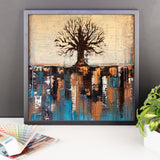 Teal and Brown Tree Art - Framed Poster Print - Wall Decor - The Modern Home Co. by Liz Moran