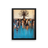 Teal and Brown Tree Art - Framed Poster Print - Wall Decor - The Modern Home Co. by Liz Moran