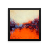 Textured Abstract Landscape – Orange and White Wall Decor - Framed Print - The Modern Home Co. by Liz Moran