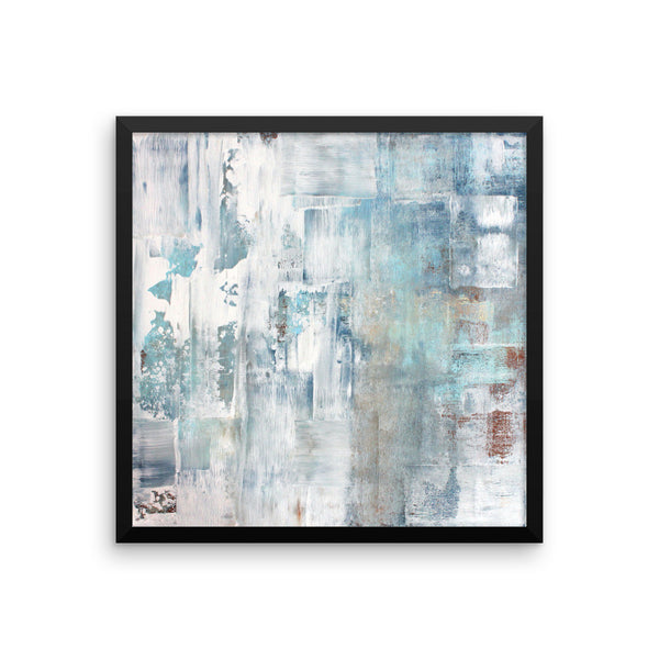 Frost - Blue and White Framed Poster Print - The Modern Home Co. by Liz Moran