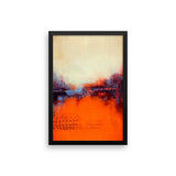 Textured Abstract Landscape – Orange and White Wall Decor - Framed Print - The Modern Home Co. by Liz Moran