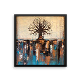 Teal and Brown Tree Art - Framed Poster Print - Wall Decor - The Modern Home Co. by Liz Moran