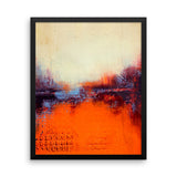 Textured Abstract Landscape – Orange and White Wall Decor - Framed Print - The Modern Home Co. by Liz Moran