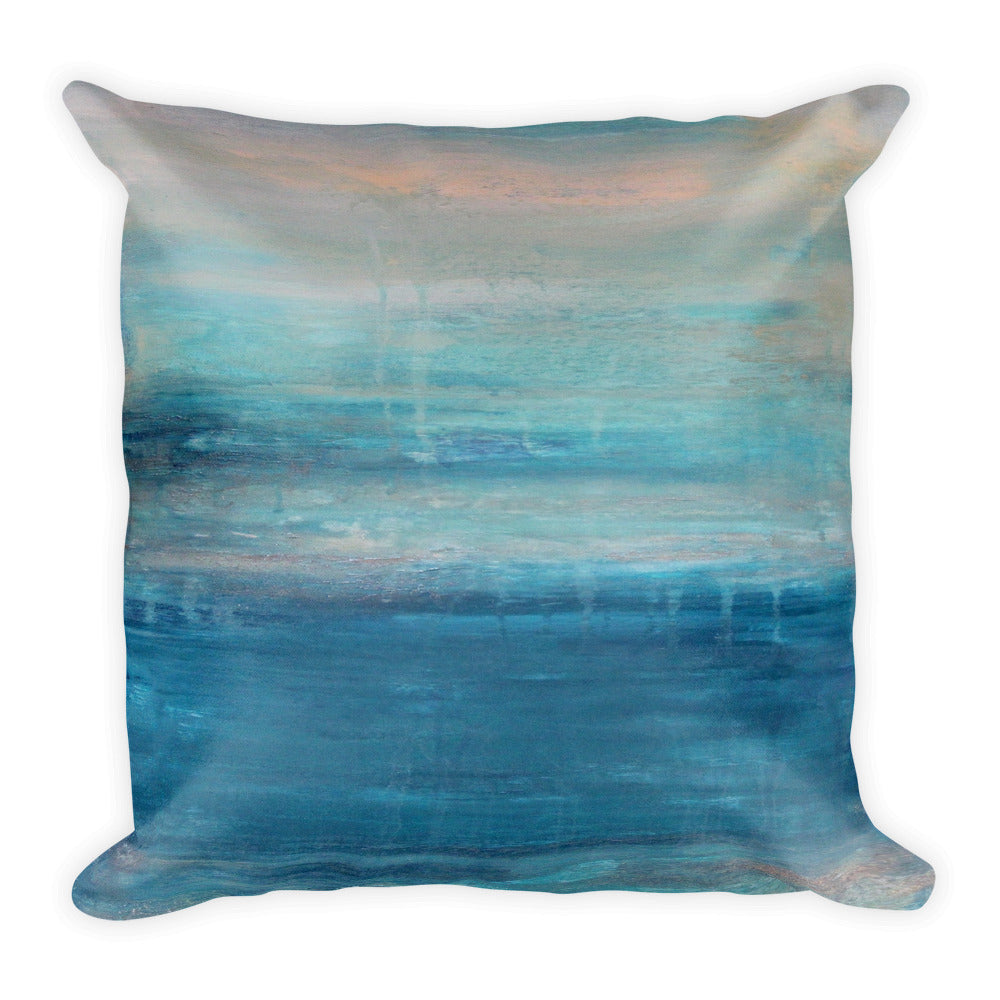 Raindrops - Teal Square Pillow - The Modern Home Co. by Liz Moran