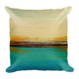 Horizon – Abstract Seascape Print – Blue and White Throw Pillow – Beach House Decor - The Modern Home Co. by Liz Moran