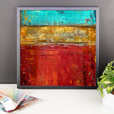 Red, Blue and Gold Wall Art - Framed Print - Poster Print - The Modern Home Co. by Liz Moran