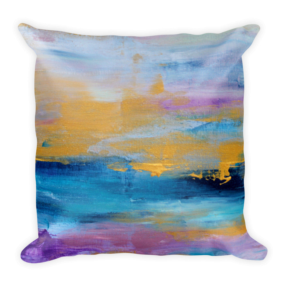 Gold, Navy and Plum Abstract Throw Pillow - The Modern Home Co. by Liz Moran