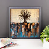 Teal and Brown Tree Art - Framed Poster Print - Wall Decor - The Modern Home Co. by Liz Moran