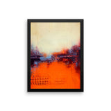 Textured Abstract Landscape – Orange and White Wall Decor - Framed Print - The Modern Home Co. by Liz Moran