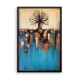 Teal and Brown Tree Art - Framed Poster Print - Wall Decor - The Modern Home Co. by Liz Moran