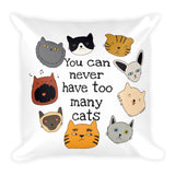 Too many cats -  Pillow - The Modern Home Co. by Liz Moran