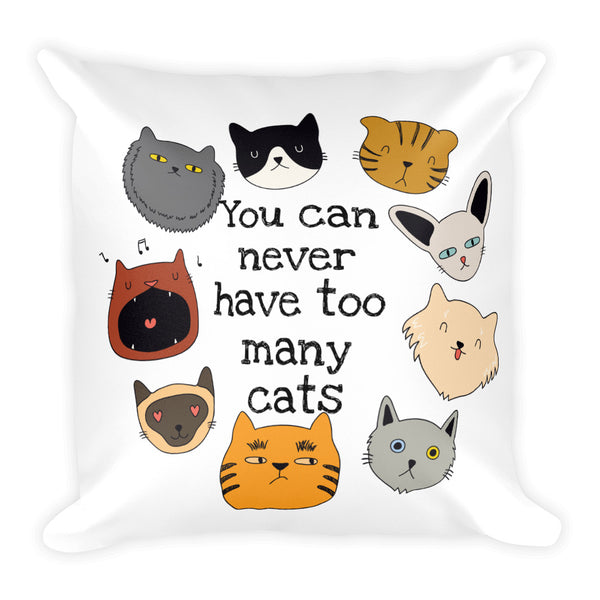 Too many cats -  Pillow - The Modern Home Co. by Liz Moran