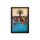 Teal and Brown Tree Art - Framed Poster Print - Wall Decor - The Modern Home Co. by Liz Moran