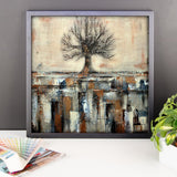 Framed Tree Poster - Abstract Landscape - Neutral Colors - The Modern Home Co. by Liz Moran