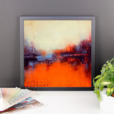 Textured Abstract Landscape – Orange and White Wall Decor - Framed Print - The Modern Home Co. by Liz Moran