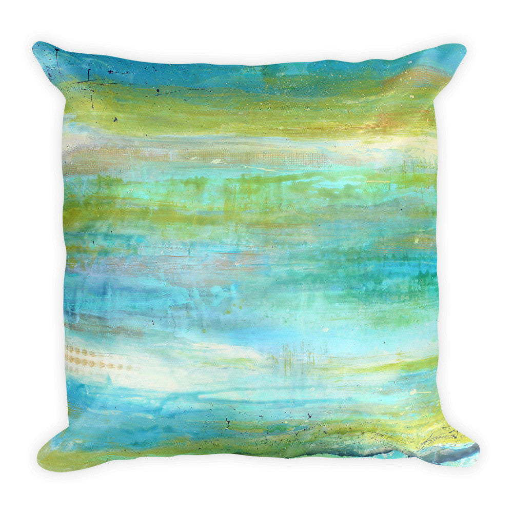 Spring Harmony - Blue and Green Pillow - The Modern Home Co. by Liz Moran