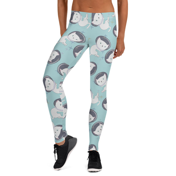 TealSpaceCat - Leggings - The Modern Home Co. by Liz Moran