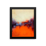 Textured Abstract Landscape – Orange and White Wall Decor - Framed Print - The Modern Home Co. by Liz Moran