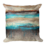 Canyon America - Brown and Teal Square Pillow - The Modern Home Co. by Liz Moran
