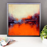 Textured Abstract Landscape – Orange and White Wall Decor - Framed Print - The Modern Home Co. by Liz Moran