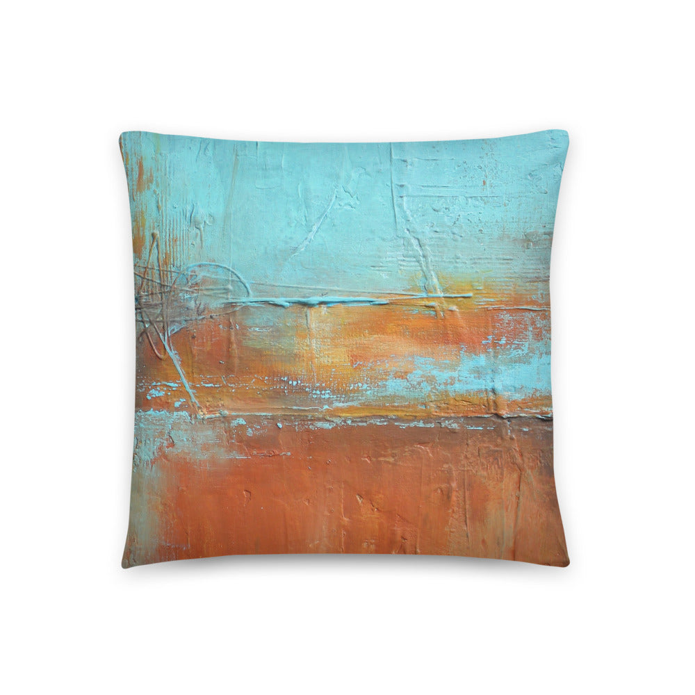 Uncovered Orange - Blue and Orange Throw Pillow - The Modern Home Co. by Liz Moran