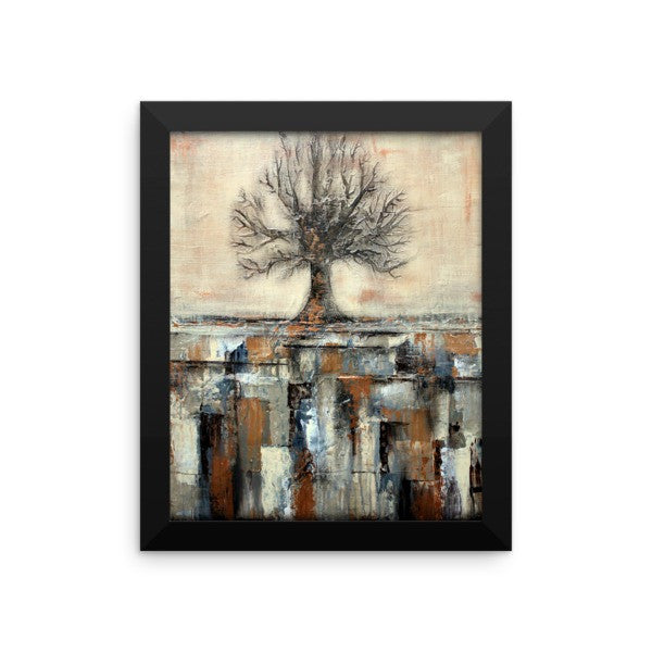 Framed Tree Poster - Abstract Landscape - Neutral Colors - The Modern Home Co. by Liz Moran