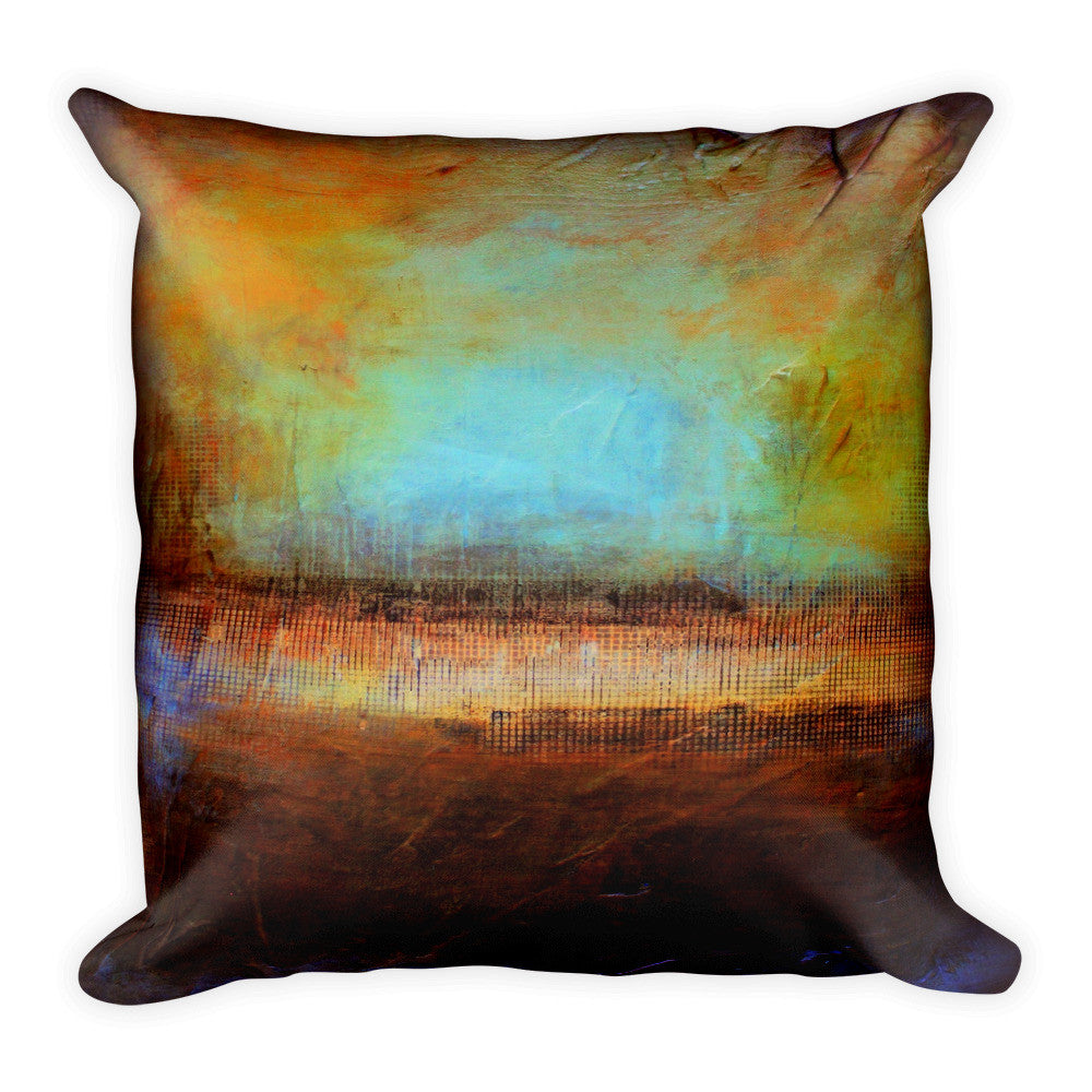 Blue and Brown Throw Pillow - The Modern Home Co. by Liz Moran