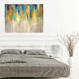 Large Abstract Painting - Blue, Yellow and Grey Wall Art - The Modern Home Co. by Liz Moran