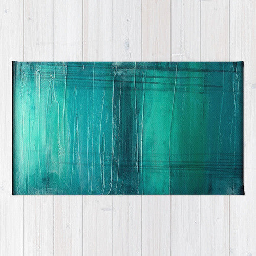 “Lagoon” – Teal Abstract Art – Area Rug - The Modern Home Co. by Liz Moran