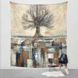 Tree in Brown and Gold Landscape - Wall Tapestry - Wall Decor - The Modern Home Co. by Liz Moran