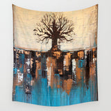 Abstract Tree Landscape – Wall Tapestry – Teal and Brown Wall Décor - The Modern Home Co. by Liz Moran