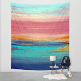 Retro Sunshine – Abstract Sea and Sun – California Surfing – Wall Tapestry - The Modern Home Co. by Liz Moran